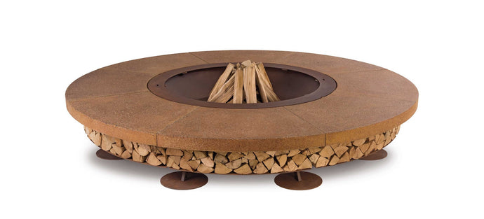 AK47 Design Ercole Concrete Brown 2000 mm Wood-Burning Fire Pit-The Outdoor Fireplace Store