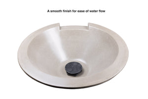 Top Fires 33" Concrete GFRC Water Bowl Round OPT-33RWO - The Outdoor Fireplace Store