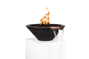 Top Fires 24" Concrete GFRC Fire & Water Bowl Tapered Round OPT-24RFWM - The Outdoor Fireplace Store