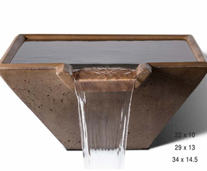 Slick Rock Concrete Cascade Square Water Bowl - The Outdoor Fireplace Store