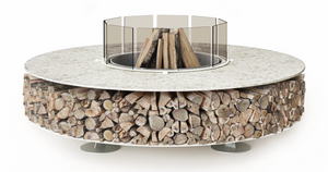 AK47 Design Zero Keramik Bianco Greco 1500 mm Wood-Burning Fire Pit - The Outdoor Fireplace Store