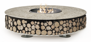 AK47 Design Zero Keramik Botticino Dorato 2000 mm Wood-Burning Fire Pit - The Outdoor Fireplace Store