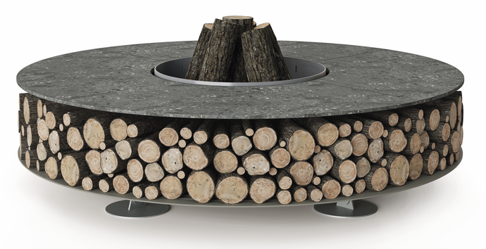 AK47 Design Zero Keramik Nero Ombrato 2000 mm Wood-Burning Fire Pit - The Outdoor Fireplace Store