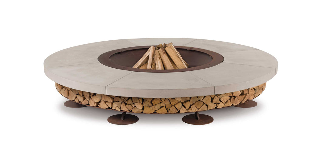 AK47 Design Ercole Concrete Basic Grey 2500 mm Wood-Burning Fire Pit-The Outdoor Fireplace Store