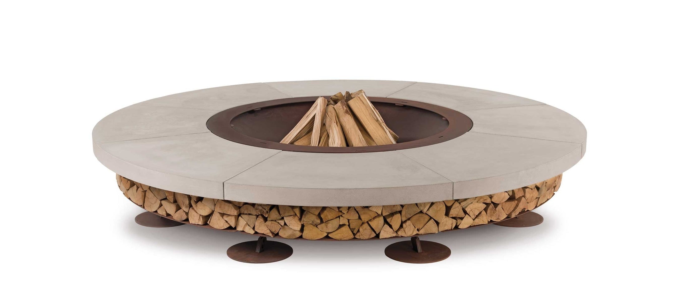 AK47 Design Ercole Concrete Basic Grey 2000 mm Wood-Burning Fire Pit-The Outdoor Fireplace Store