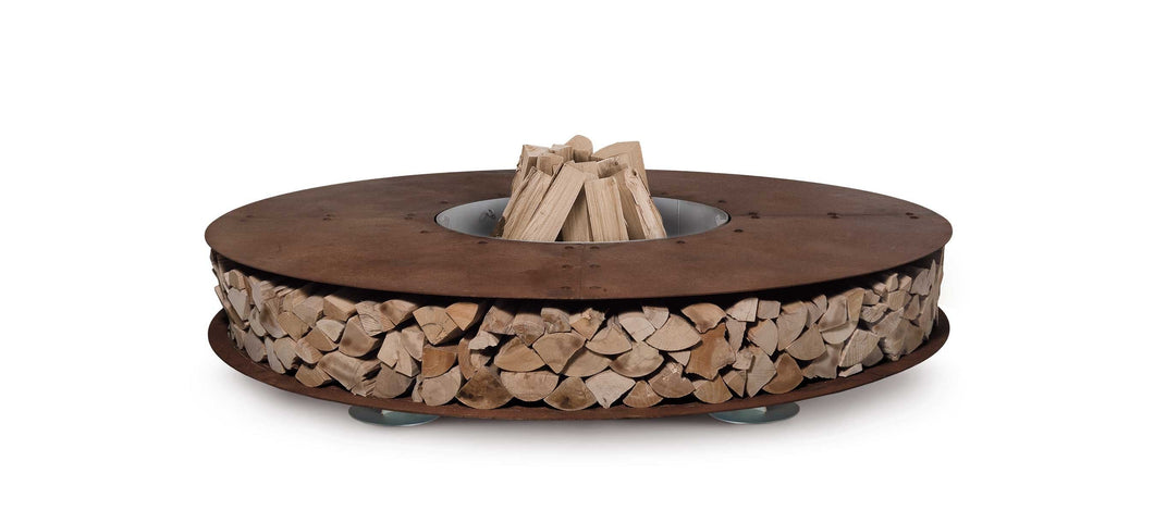 AK47 Design Zero Corten Natural 2500 mm Wood-Burning Fire Pit-The Outdoor Fireplace Store