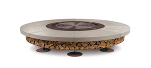 AK47 Design Ercole Concrete Basic Grey 2500 mm Wood-Burning Fire Pit-The Outdoor Fireplace Store
