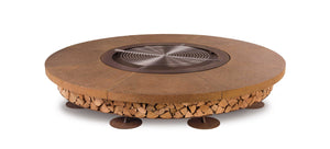 AK47 Design Ercole Concrete Brown 2000 mm Wood-Burning Fire Pit-The Outdoor Fireplace Store