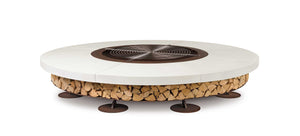 AK47 Design Ercole Concrete White 2500 mm Wood-Burning Fire Pit-The Outdoor Fireplace Store