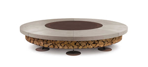 AK47 Design Ercole Concrete Basic Grey 2500 mm Wood-Burning Fire Pit-The Outdoor Fireplace Store