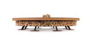 AK47 Design Ercole Concrete Brown 2000 mm Wood-Burning Fire Pit-The Outdoor Fireplace Store