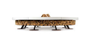 AK47 Design Ercole Concrete White 2500 mm Wood-Burning Fire Pit-The Outdoor Fireplace Store