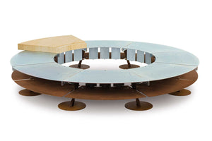 AK47 Design Ercole Marble Rain Forest Green 2500 mm Wood-Burning Fire Pit-The Outdoor Fireplace Store