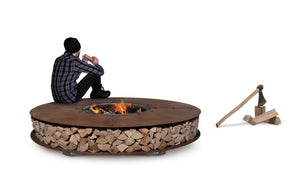 AK47 Design Zero Vintage Brown 2500 mm Wood-Burning Fire Pit-The Outdoor Fireplace Store