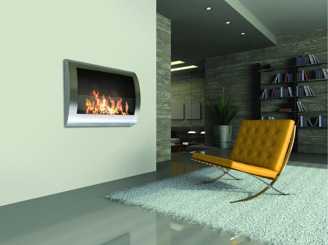 Anywhere Fireplace Chelsea Indoor Wall Mount - Stainless Steel - The Outdoor Fireplace Store