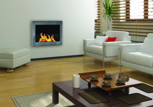 Anywhere Fireplace SoHo Indoor Wall Mount - Stainless Steel - The Outdoor Fireplace Store