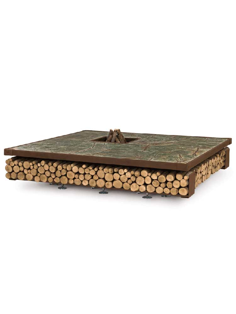 AK47 Design Opera Rain Forest Green 2000 mm Wood-Burning Fire Pit-The Outdoor Fireplace Store