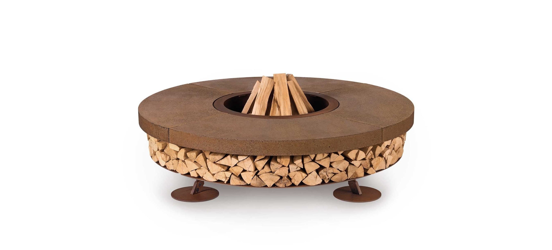 AK47 Design Ercole Concrete Brown 1200 mm Wood-Burning Fire Pit-The Outdoor Fireplace Store