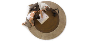 AK47 Design Rondo Santafiora Trachyte Stone 2060 mm Wood-Burning Fire Pit-The Outdoor Fireplace Store