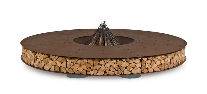 AK47 Design Zero Corten Natural 3000 mm Wood-Burning Fire Pit-The Outdoor Fireplace Store
