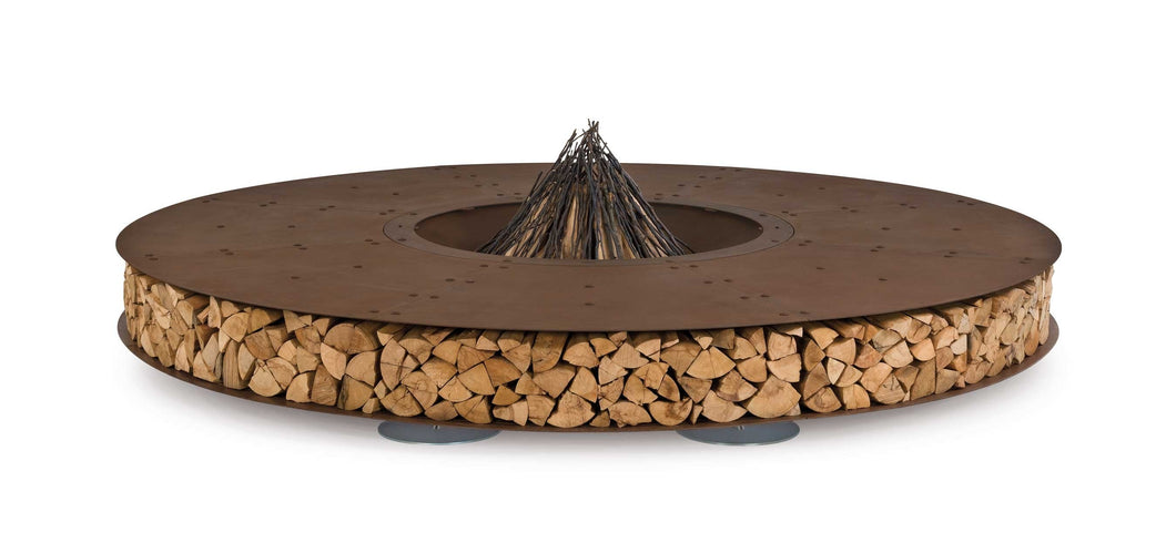 AK47 Design Zero Corten Natural 3000 mm Wood-Burning Fire Pit-The Outdoor Fireplace Store