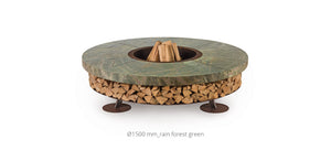 AK47 Design Ercole Marble Rain Forest Green 1500 mm Wood-Burning Fire Pit-The Outdoor Fireplace Store