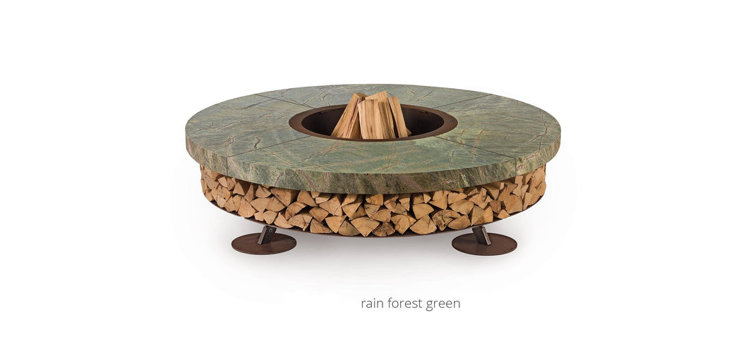 AK47 Design Ercole Marble Rain Forest Green 1200 mm Wood-Burning Fire Pit-The Outdoor Fireplace Store