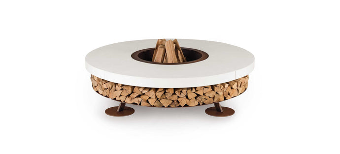 AK47 Design Ercole Concrete White 1500 mm Wood-Burning Fire Pit-The Outdoor Fireplace Store