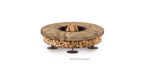 AK47 Design Ercole Marble Rain Forest Brown 2500 mm Wood-Burning Fire Pit-The Outdoor Fireplace Store