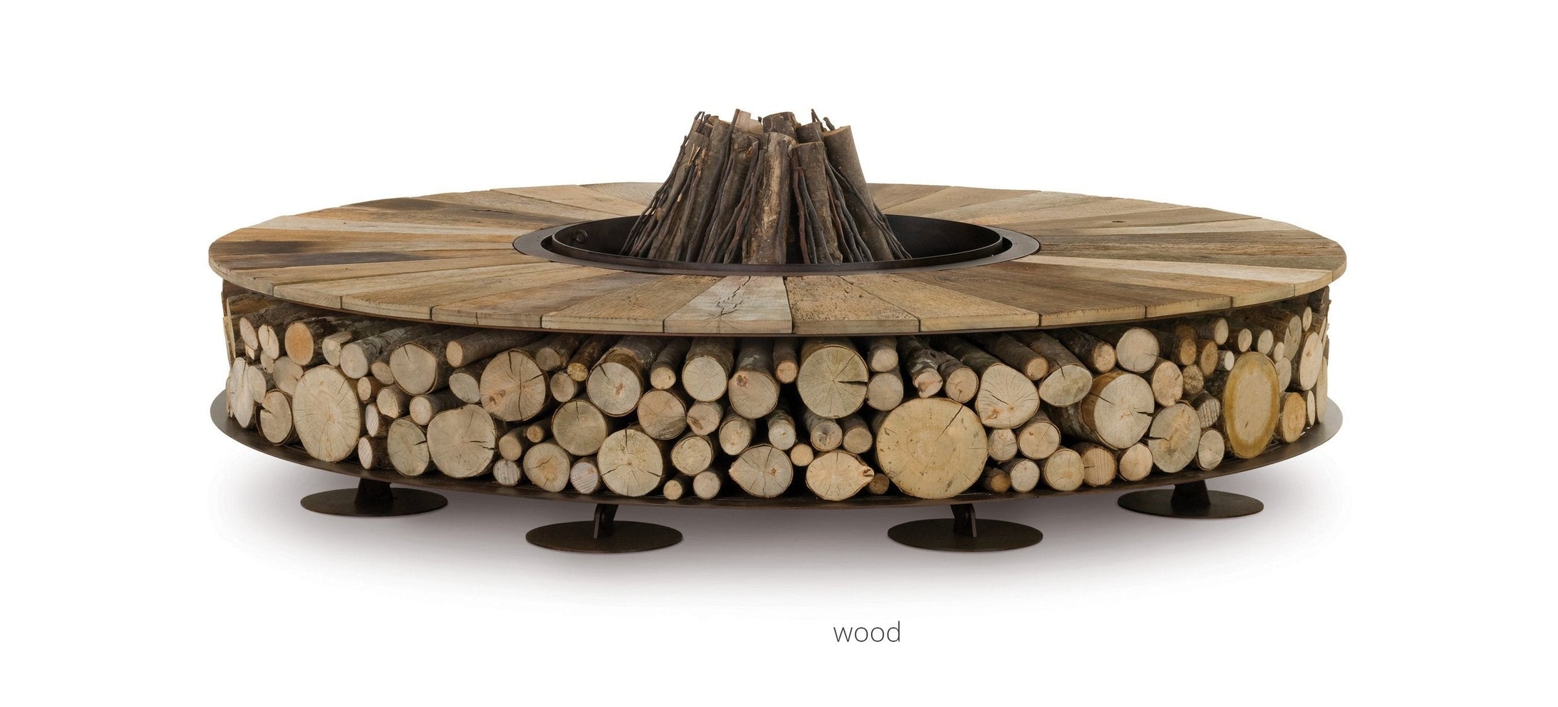 AK47 Design Zero Old Wood 2000 mm Wood-Burning Fire Pit-The Outdoor Fireplace Store