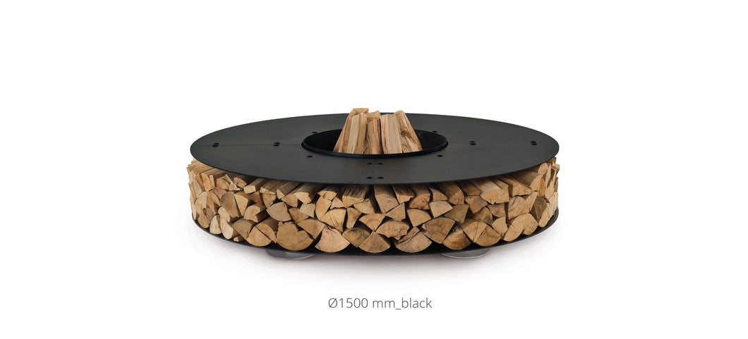 AK47 Design Zero Black 1500 mm Wood-Burning Fire Pit-The Outdoor Fireplace Store
