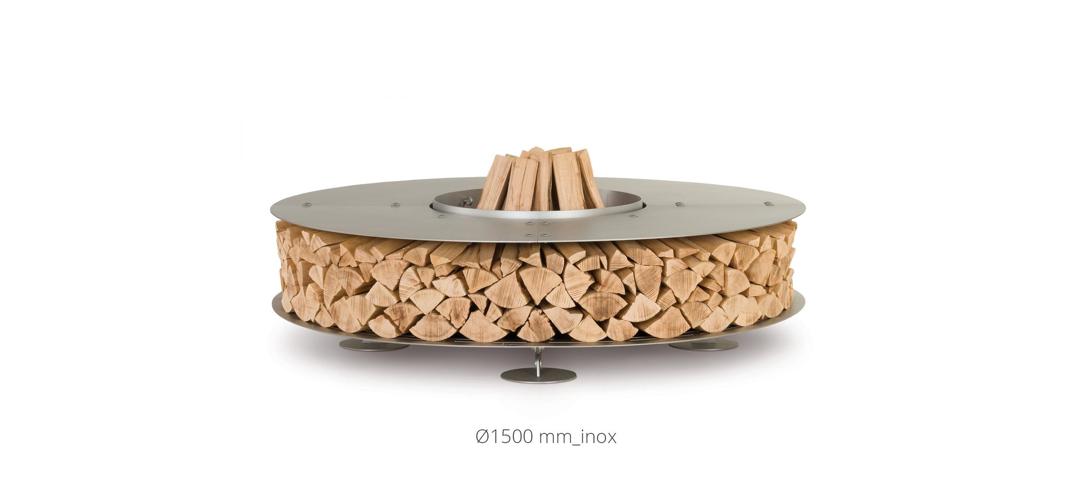 AK47 Design Zero Inox 1500 mm Wood-Burning Fire Pit-The Outdoor Fireplace Store