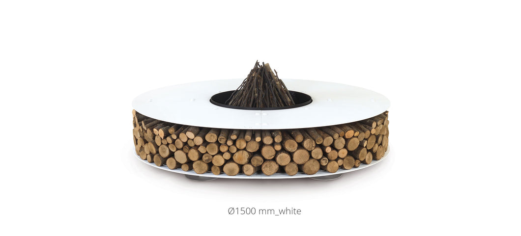 AK47 Design Zero White 1500 mm Wood-Burning Fire Pit-The Outdoor Fireplace Store