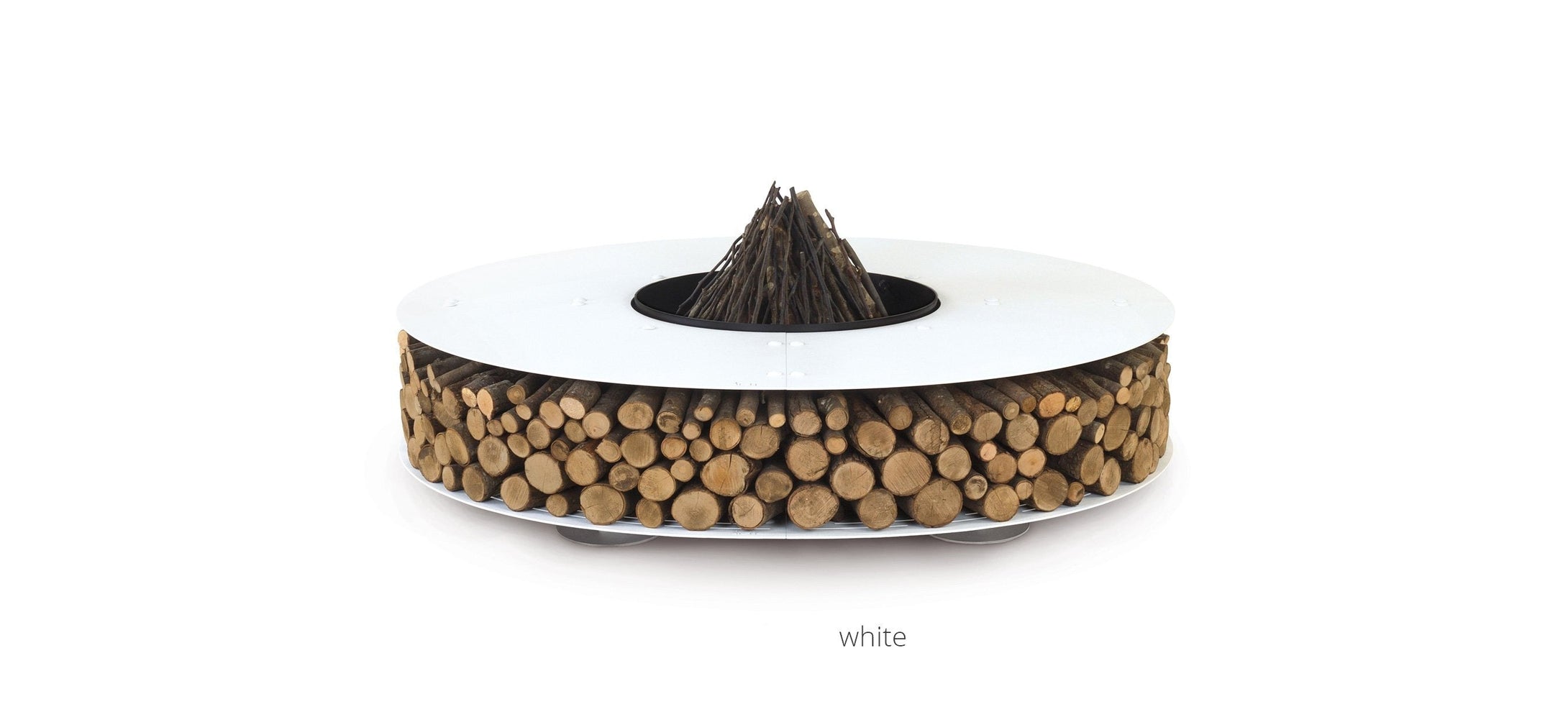 AK47 Design Zero White 2000 mm Wood-Burning Fire Pit-The Outdoor Fireplace Store