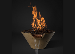 Slick Rock Concrete 34" Cascade Conical Fire on Glass with Electronic Ignition