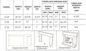 Outdoor GreatRoom GI-29 Gallery Electric Fireplace Insert 42" Surround - The Outdoor Fireplace Store
