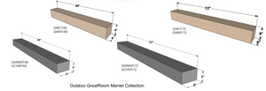 Outdoor GreatRoom Washed Cedar Linear Supercast Wood Mantel GWCT - The Outdoor Fireplace Store