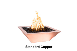 Top Fires 24" Copper Fire Bowl Square Electric Ignition OPT-103-SQ24E - The Outdoor Fireplace Store