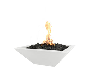 Top Fires 24" Concrete GFRC Fire Bowl Square Electronic OPT-24SFOE - The Outdoor Fireplace Store