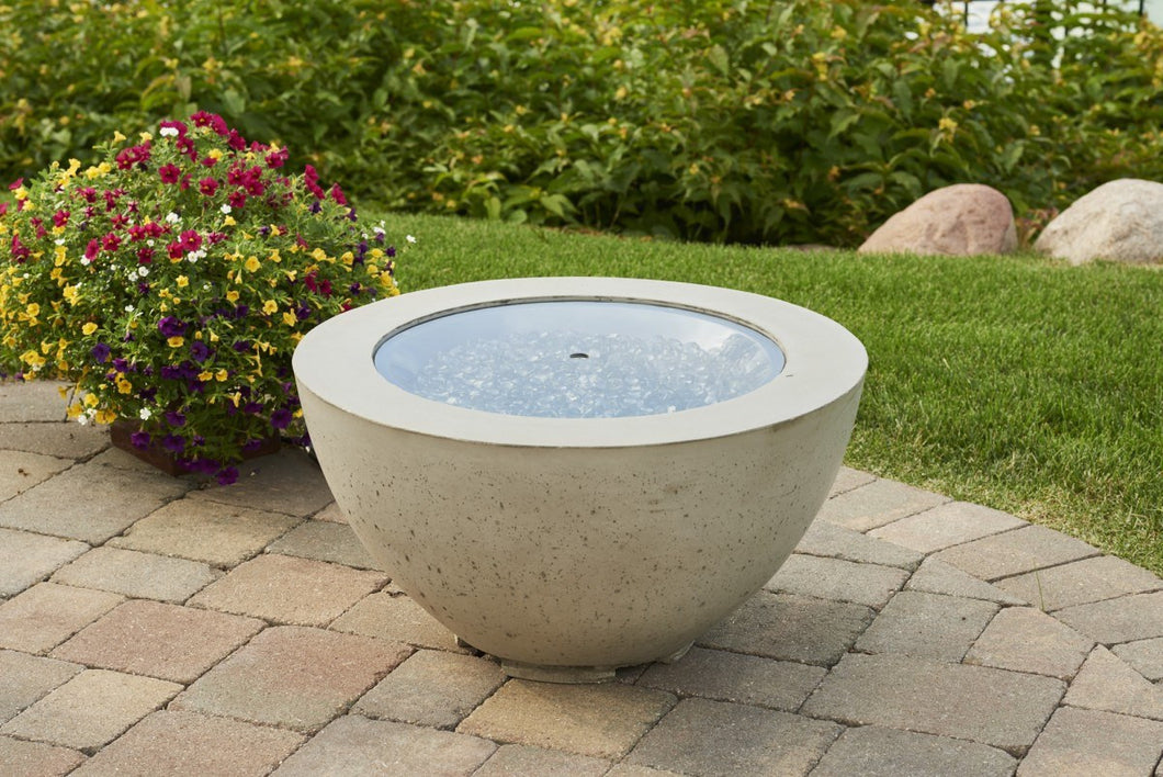 Outdoor GreatRoom Round Grey Glass Burner Cover for CF-20 - The Outdoor Fireplace Store
