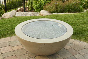 Outdoor GreatRoom Round Grey Glass Burner Cover for CF-30 - The Outdoor Fireplace Store