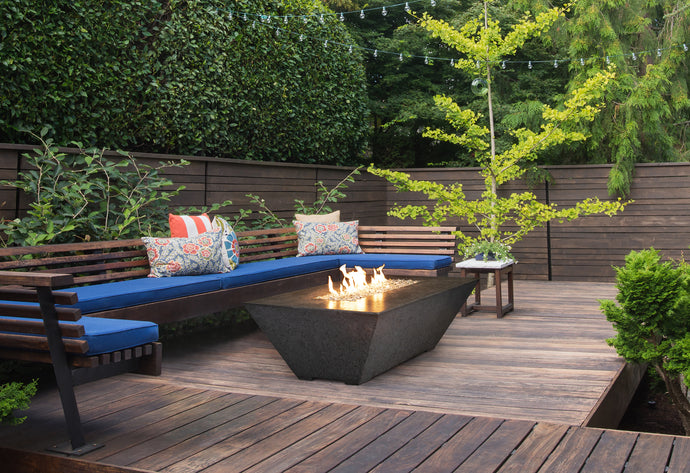 Athena Fireglass Olympus Rectangle Fire Pit Table ORECFT-6030 - The Outdoor Fireplace Store