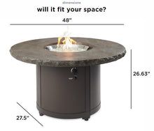 Load image into Gallery viewer, Outdoor GreatRoom Beacon Gas Fire Pit Table Marbleized Noche Chat Height BC-20-MNB - The Outdoor Fireplace Store