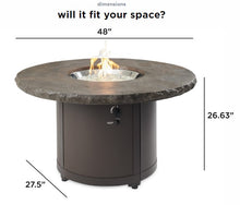 Load image into Gallery viewer, Outdoor GreatRoom Beacon Gas Fire Pit Table Marbleized Noche Chat Height BC-20-MNB - The Outdoor Fireplace Store