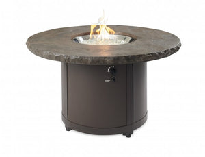 Outdoor GreatRoom Beacon Gas Fire Pit Table Marbleized Noche Chat Height BC-20-MNB - The Outdoor Fireplace Store