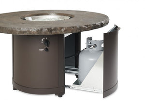 Outdoor GreatRoom Beacon Gas Fire Pit Table Marbleized Noche Chat Height BC-20-MNB - The Outdoor Fireplace Store