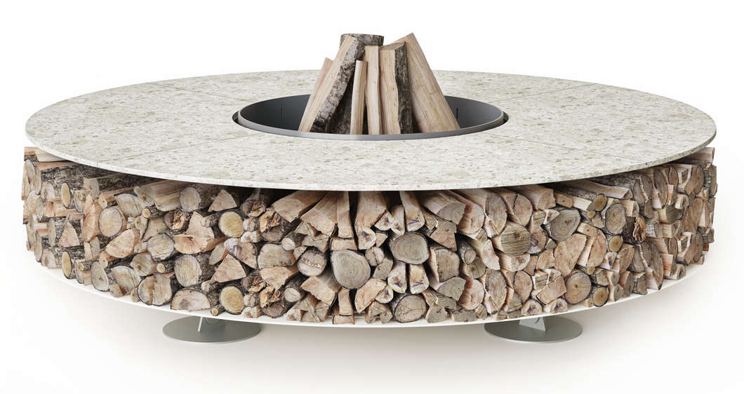 AK47 Design Zero Keramik Bianco Greco 1500 mm Wood-Burning Fire Pit