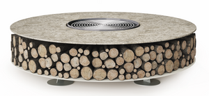 AK47 Design Zero Keramik Botticino Dorato 1500 mm Wood-Burning Fire Pit - The Outdoor Fireplace Store