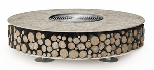 AK47 Design Zero Keramik Botticino Dorato 2000 mm Wood-Burning Fire Pit - The Outdoor Fireplace Store