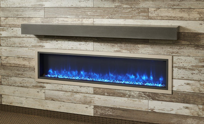 Outdoor GreatRoom Polished Midnight Mist Linear Supercast Mantel GMMMT - The Outdoor Fireplace Store